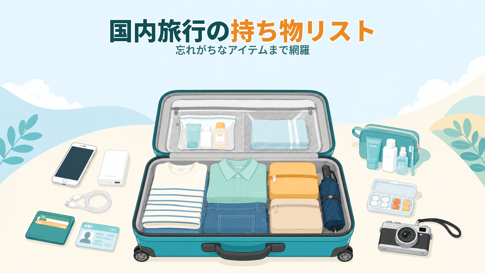 国内旅行の持ち物チェックリスト — 忘れがちなアイテムまで網羅