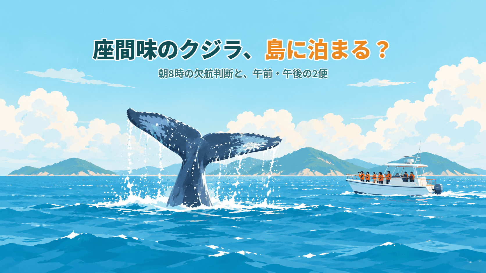 座間味のホエールウォッチング、島に泊まるべき?朝8時の欠航判断と、午前・午後の2便