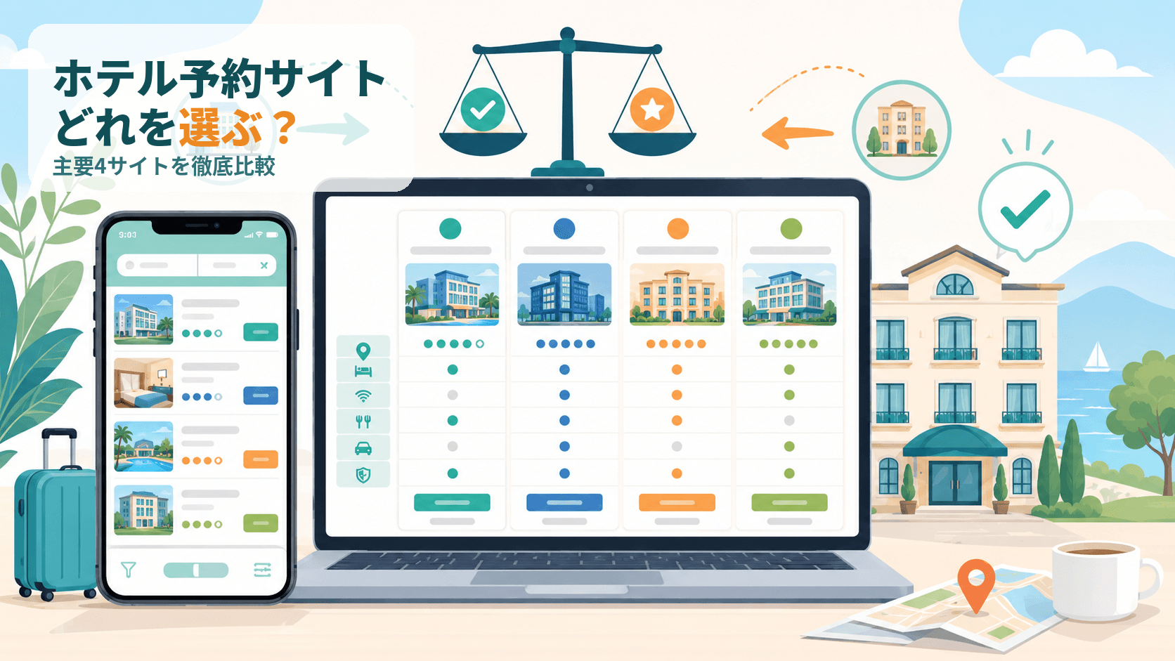 ホテル予約サイトはどこが安い?楽天・じゃらん・一休・Booking.comの選び方と使い分け